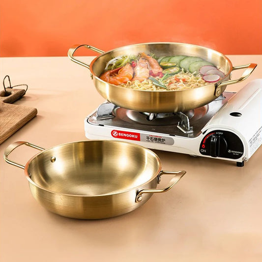 Casserole Nouilles Instantanées Inox Dorée – Dry Pot 2 Anses