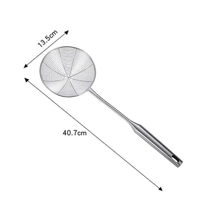 Edelstahl-304-Spinnenschaumlöffel mit Spiralgitter – 13 bis 19 cm