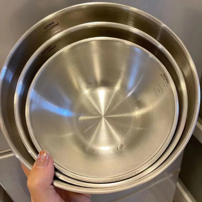 Edelstahl-Rührschüsseln mit Skala – Einzeln oder 3er-Set, Backen