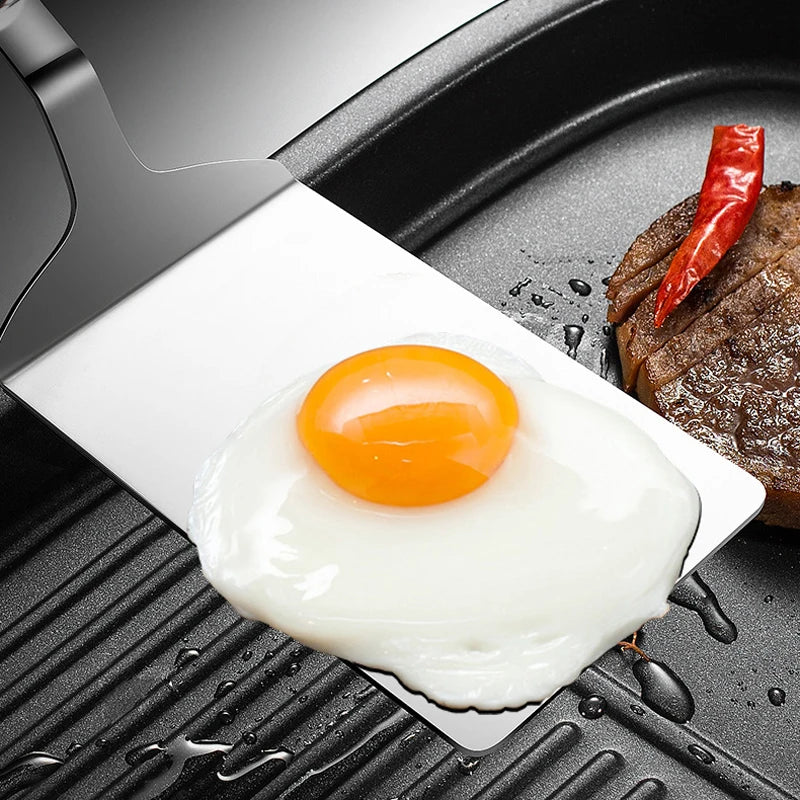 Steakwender aus Edelstahl 304 mit Holzgriff – Plancha & Grill
