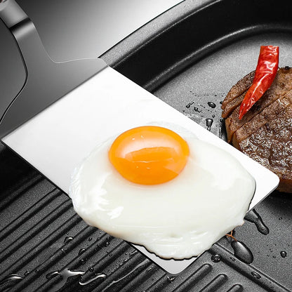 Steakwender aus Edelstahl 304 mit Holzgriff – Plancha & Grill