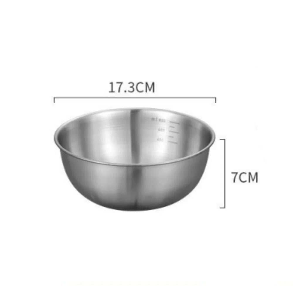 Edelstahl-Rührschüsseln mit Skala – Einzeln oder 3er-Set, Backen