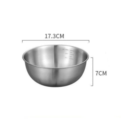 Edelstahl-Rührschüsseln mit Skala – Einzeln oder 3er-Set, Backen