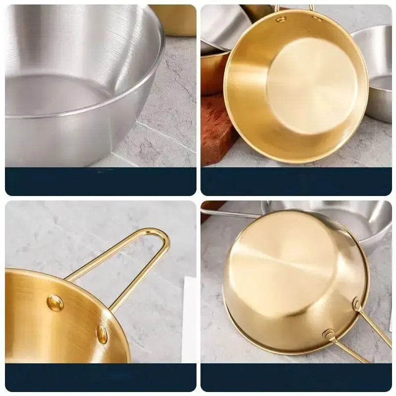 Gouden RVS 304 Kom met Handvat – Ramen, Salade & Snacks