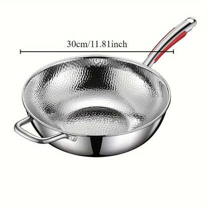 Unbeschichteter Edelstahl-Wok mit Rundem Boden – Mit oder Ohne Deckel