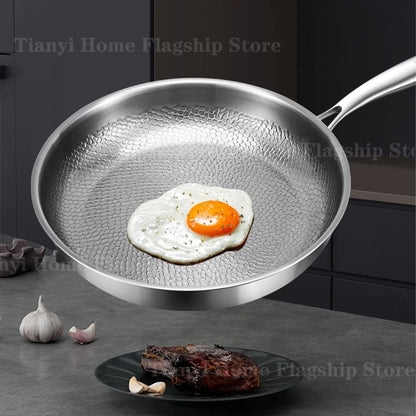 Poêle Titane Inox 22-30 cm – Antiadhésive Gaz & Induction
