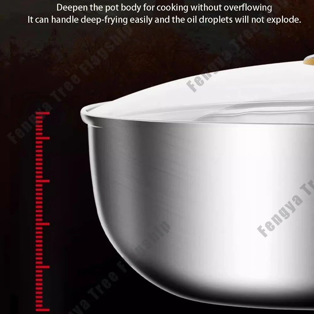 Diepe RVS 316 Wokpan 22–30 cm – Gas & Inductie