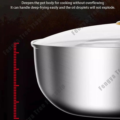 Diepe RVS 316 Wokpan 22–30 cm – Gas & Inductie