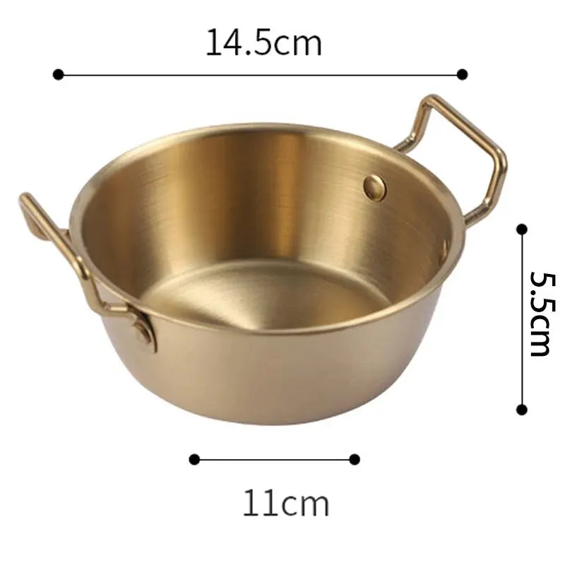 Gouden RVS 304 Kom met Handvat – Ramen, Salade & Snacks