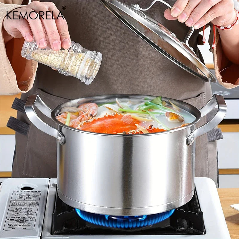 Set Casseroles Inox 16-20-24 cm – Soupe, Lait & Vapeur, Induction