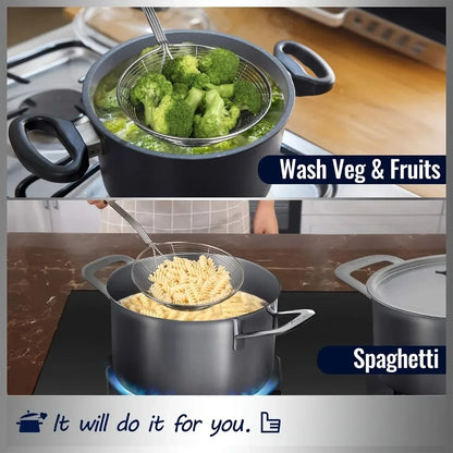 Versterkte RVS Spinschuimspaan – Frituren, Pasta & Noedels