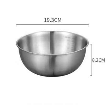 Edelstahl-Rührschüsseln mit Skala – Einzeln oder 3er-Set, Backen