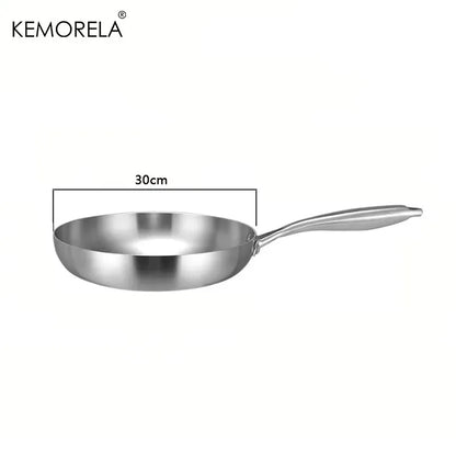 Poêle Inox 304 Non Revêtue – Steak & Cuisson Saine Gaz/Induction