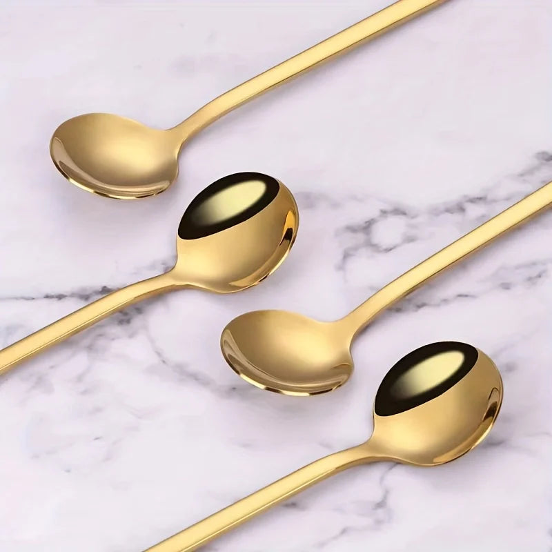 10er-Set Edelstahl-Teelöffel – Gold oder Silber