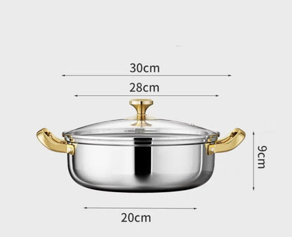 RVS Hapjespan Honingraat met Deksel 28–30 cm – Gas & Inductie
