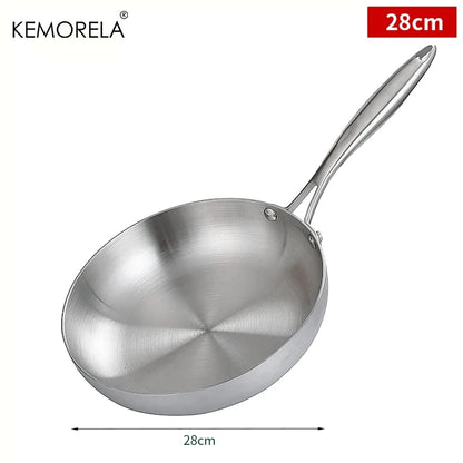 Poêle Inox 304 Non Revêtue – Steak & Cuisson Saine Gaz/Induction