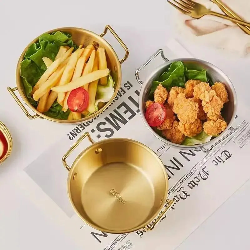 Gouden RVS 304 Kom met Handvat – Ramen, Salade & Snacks
