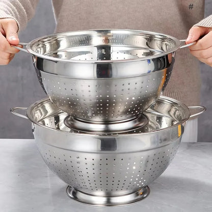RVS Vergiet met Geklonken Handvatten 18–26 cm – Rijst, Fruit & Groenten