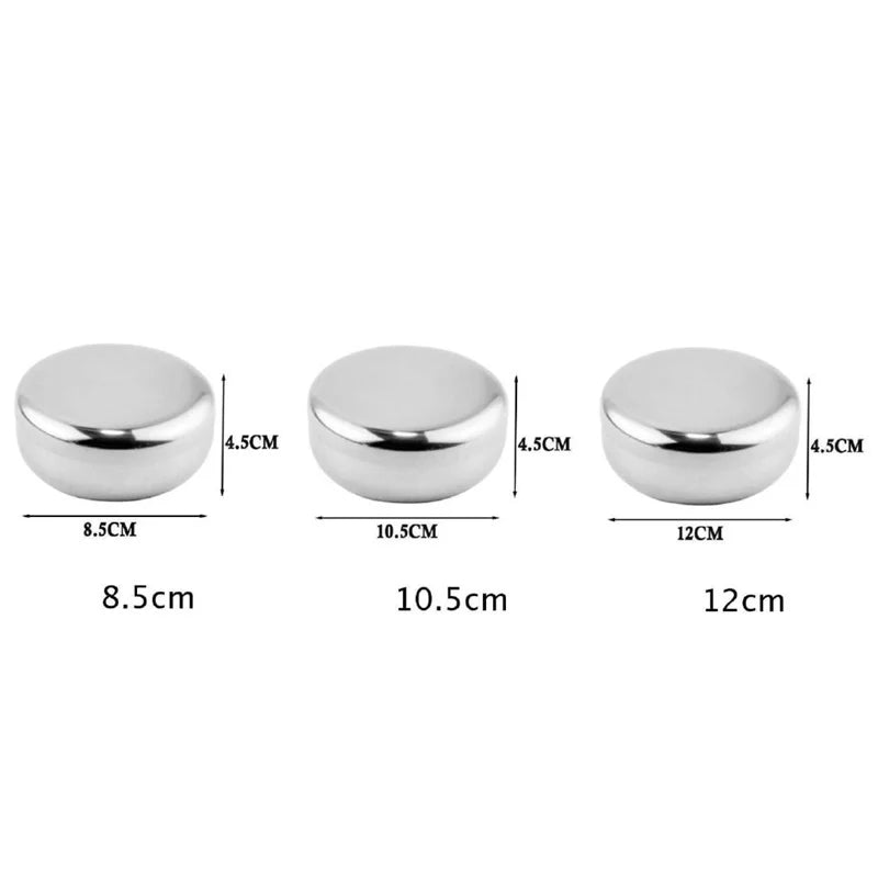 Koreanische Edelstahl-Reisschale mit Deckel – 8,5 bis 12 cm