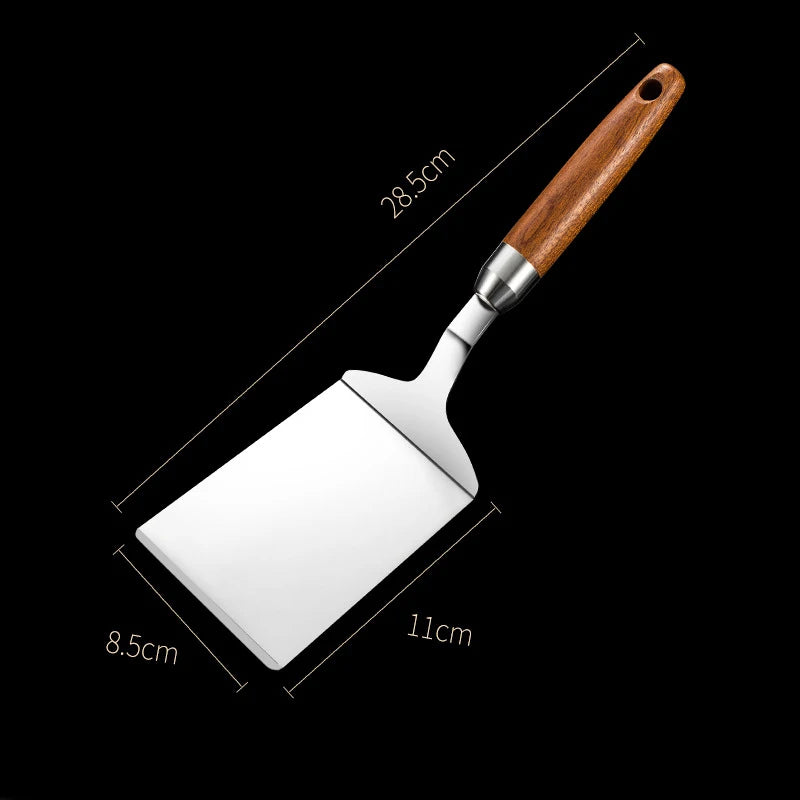 Steakwender aus Edelstahl 304 mit Holzgriff – Plancha & Grill