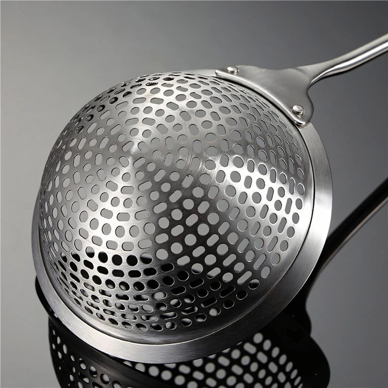 Feiner Edelstahl-304-Schaumlöffel mit Gebogenem Griff – 10 bis 18 cm