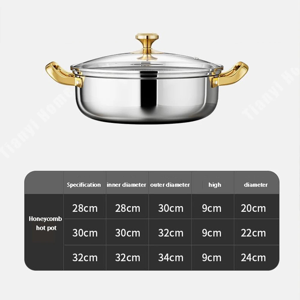 RVS Hapjespan Honingraat met Deksel 28–30 cm – Gas & Inductie