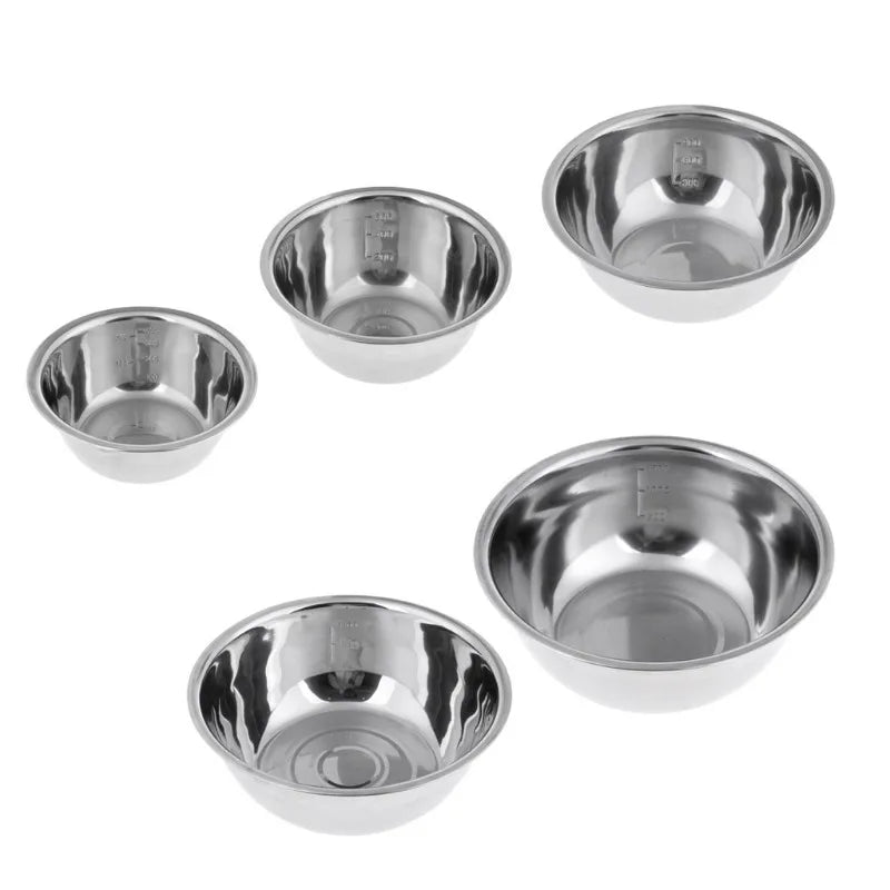 Set van 5 Stapelbare RVS Mengkommen – 14 tot 24 cm
