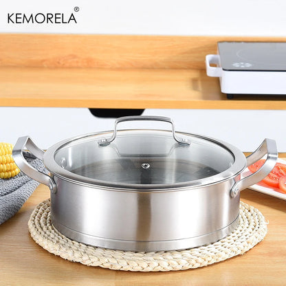 Set Casseroles Inox 16-20-24 cm – Soupe, Lait & Vapeur, Induction