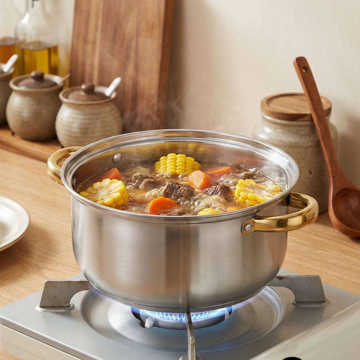 Batterie Cuisine Inox 6 Pièces Colorée – Antiadhésive Induction