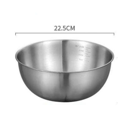 Edelstahl-Rührschüsseln mit Skala – Einzeln oder 3er-Set, Backen