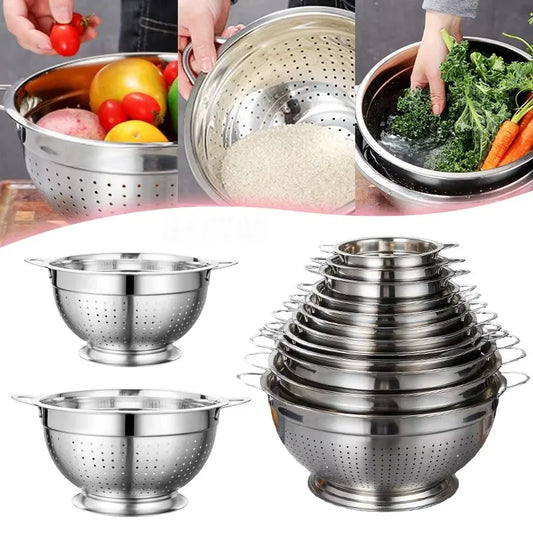 Passoire Inox à Anses Rivetées 18-26 cm – Riz, Fruits & Légumes