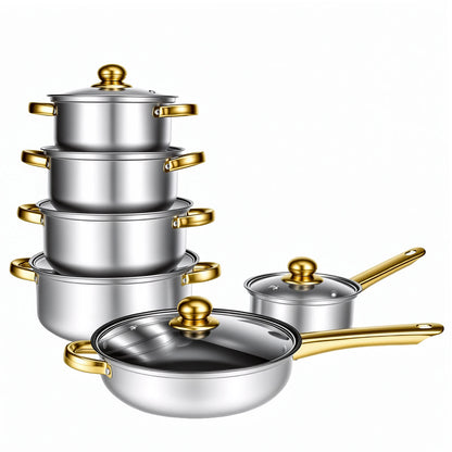 Batterie Cuisine Inox 6 Pièces Colorée – Antiadhésive Induction