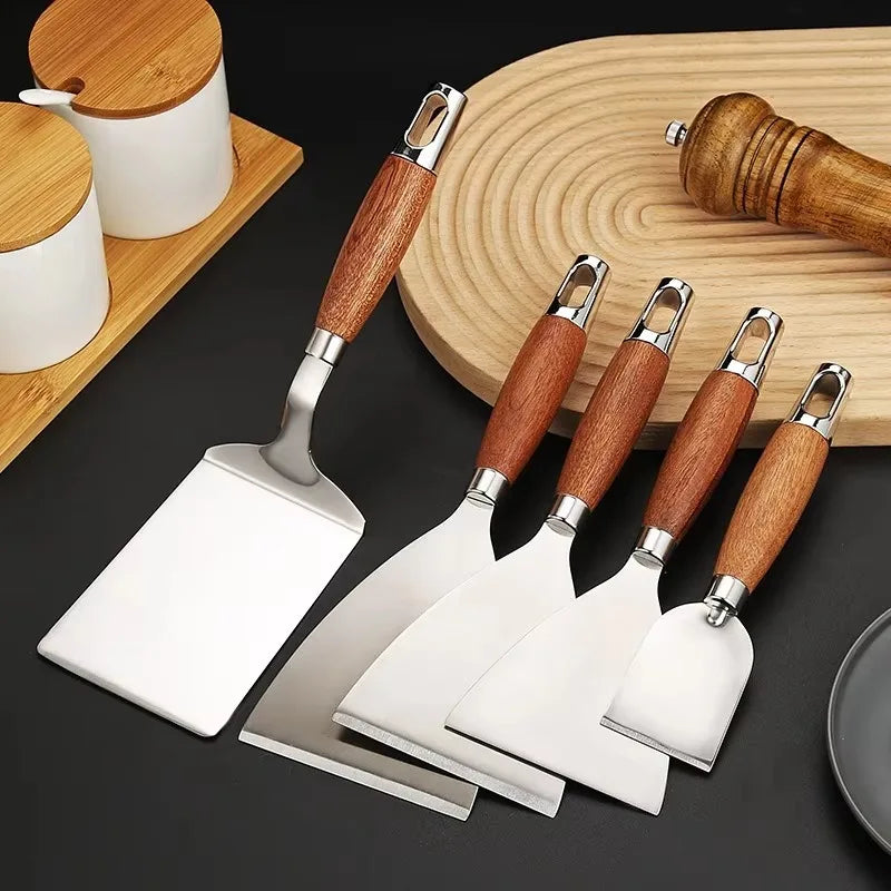 Plancha-Spachtel aus Edelstahl mit Eckigem Kopf – Burger, Crêpes & Schaber