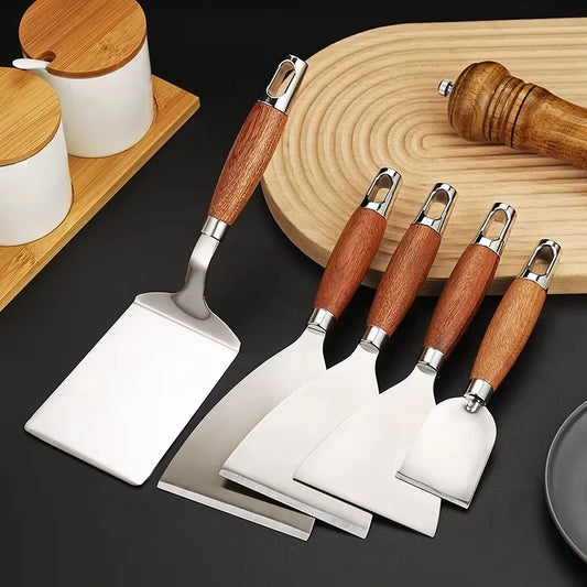 Plancha-Spachtel aus Edelstahl mit Eckigem Kopf – Burger, Crêpes & Schaber