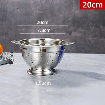 RVS Vergiet met Geklonken Handvatten 18–26 cm – Rijst, Fruit & Groenten