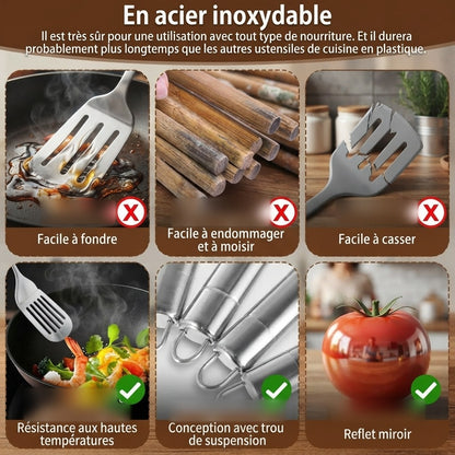 Set de 5 ustensiles de cuisine inox – acier inoxydable