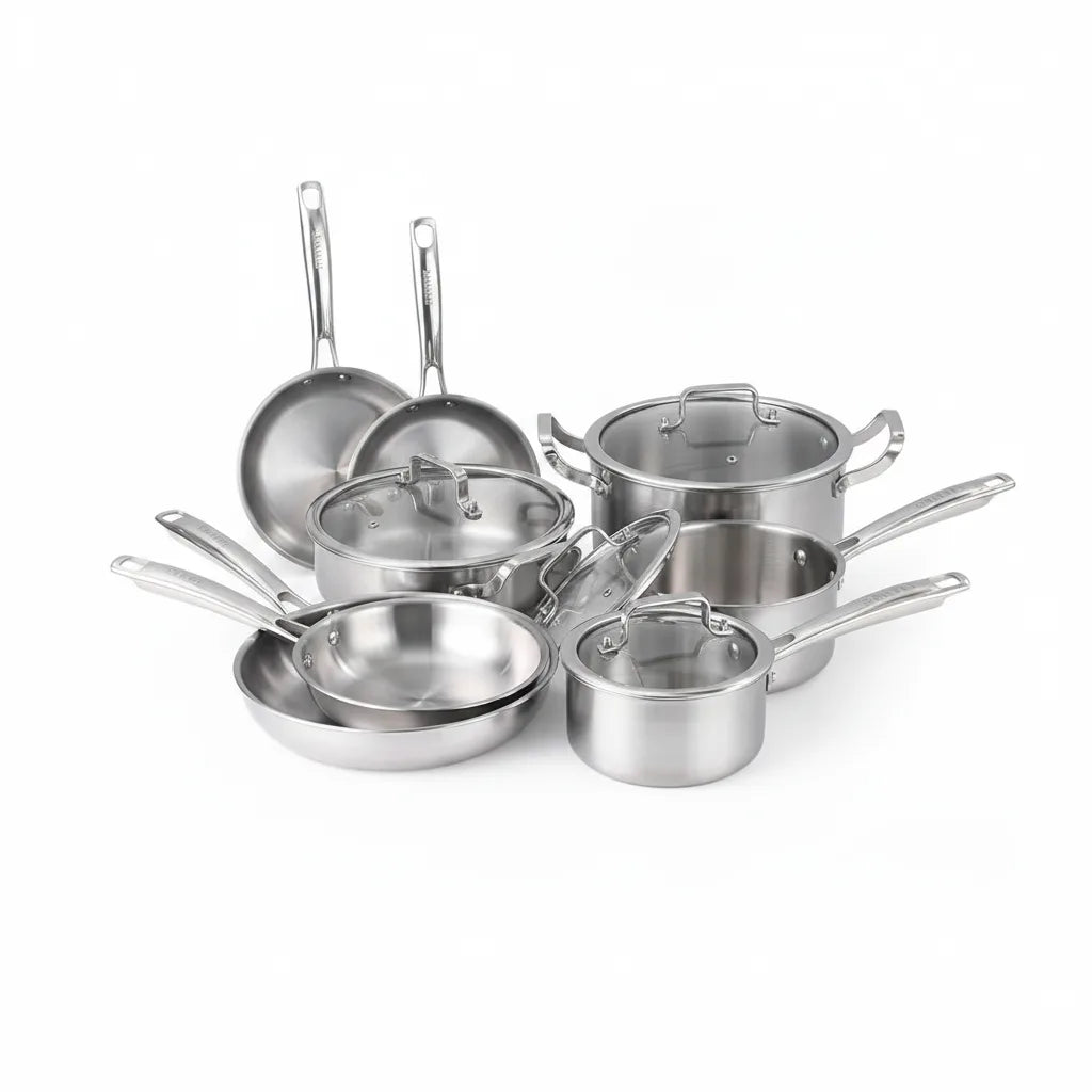 Set 10 Ustensiles Cuisine Inox Tri-Pli Induction