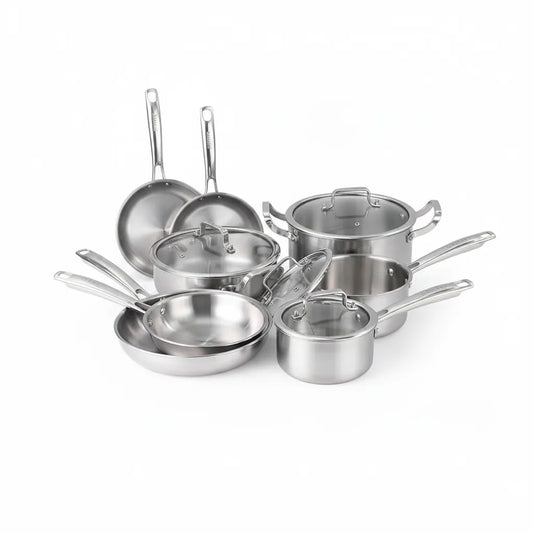 Set 10 Ustensiles Cuisine Inox Tri-Pli Induction