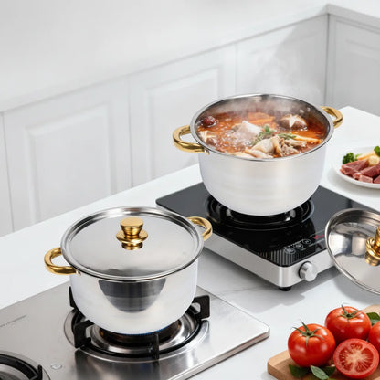 Ensemble Casseroles Inox Antiadhésif Induction
