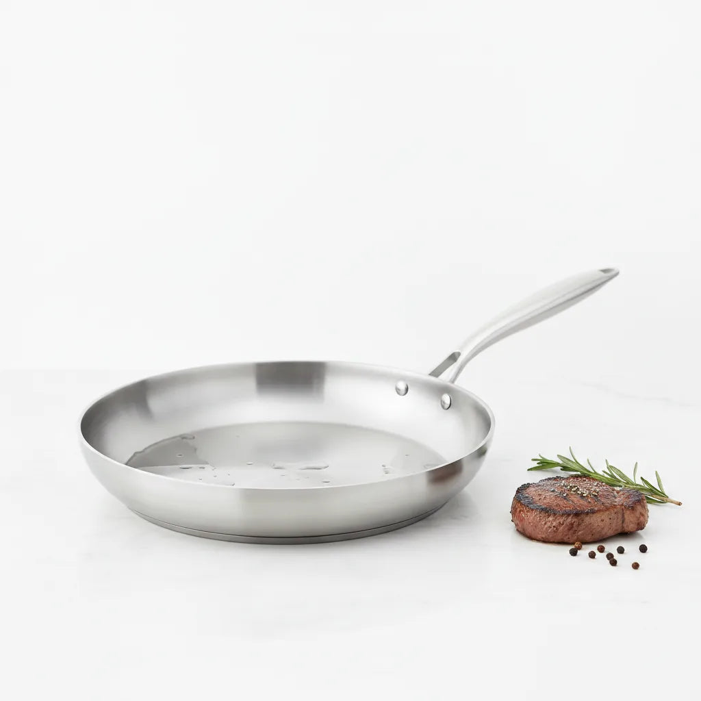 Poêle Antiadhésive Inox 304 - Cuisson Saine & Universelle
