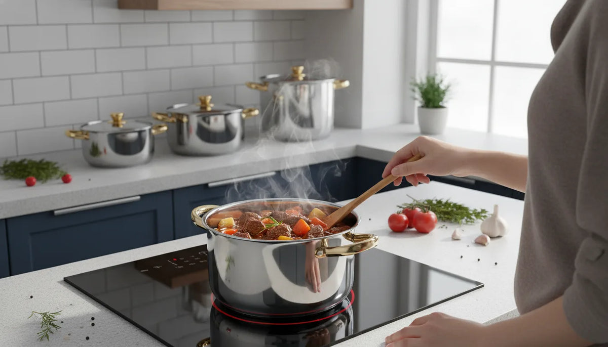 Ensemble Casseroles Inox Antiadhésif Induction