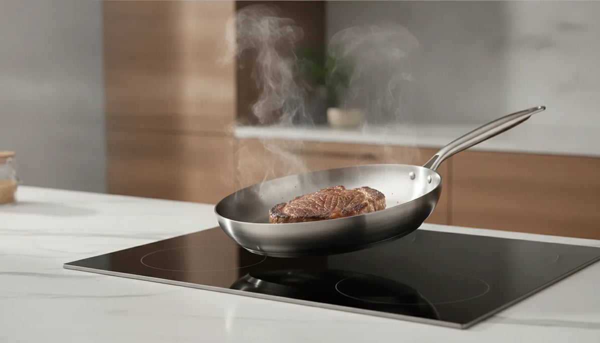 Poêle Antiadhésive Inox 304 - Cuisson Saine & Universelle