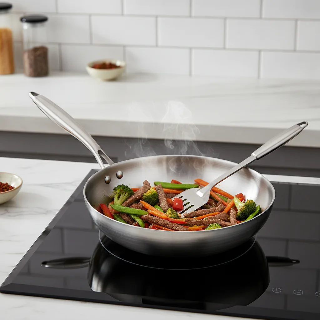 Poêle Wok Ultime Acier Inoxydable 5 Plis