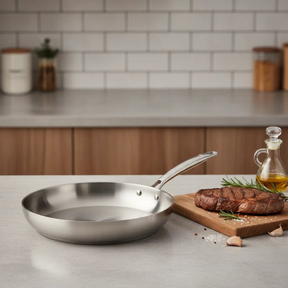 Poêle Antiadhésive Inox 304 - Cuisson Saine & Universelle