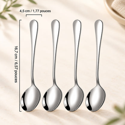 Cuillères inox poli miroir – 16,7 cm