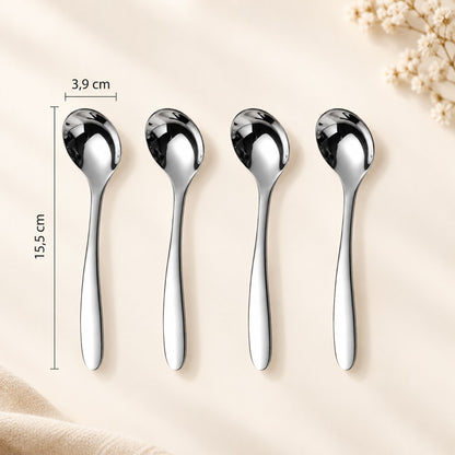 Couverts inox 304 épais – cuillère ronde n°3, 15,5 cm