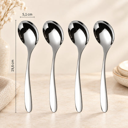 Couverts inox 304 épais – cuillère ronde n°1, 19,6 cm