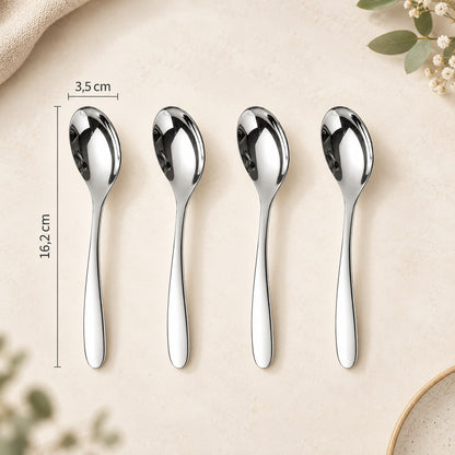 Couverts inox 304 épais – cuillère pointue n°3, 16,2 cm
