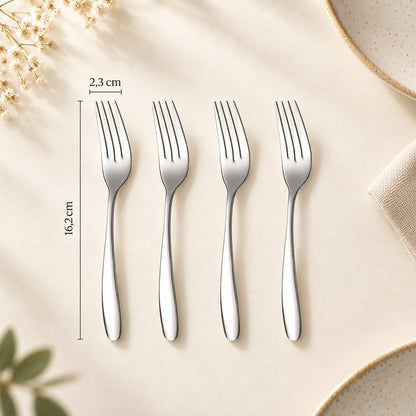 Couverts inox 304 épais – fourchette n°3, 16,2 cm