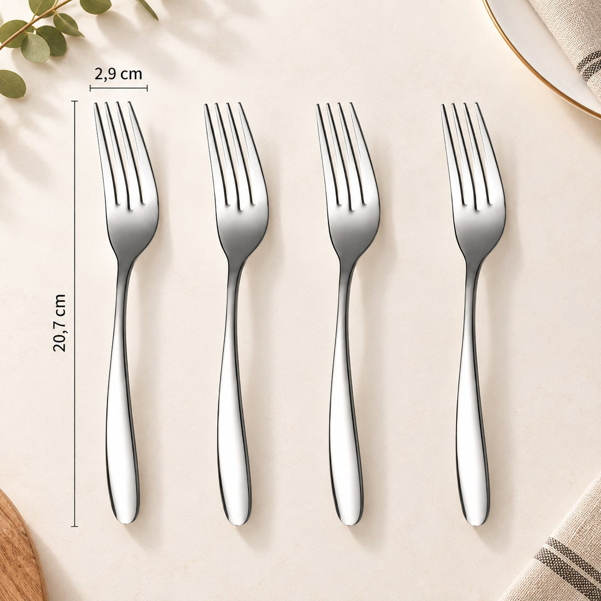 Couverts inox 304 épais – fourchette n°1, 20,7 cm